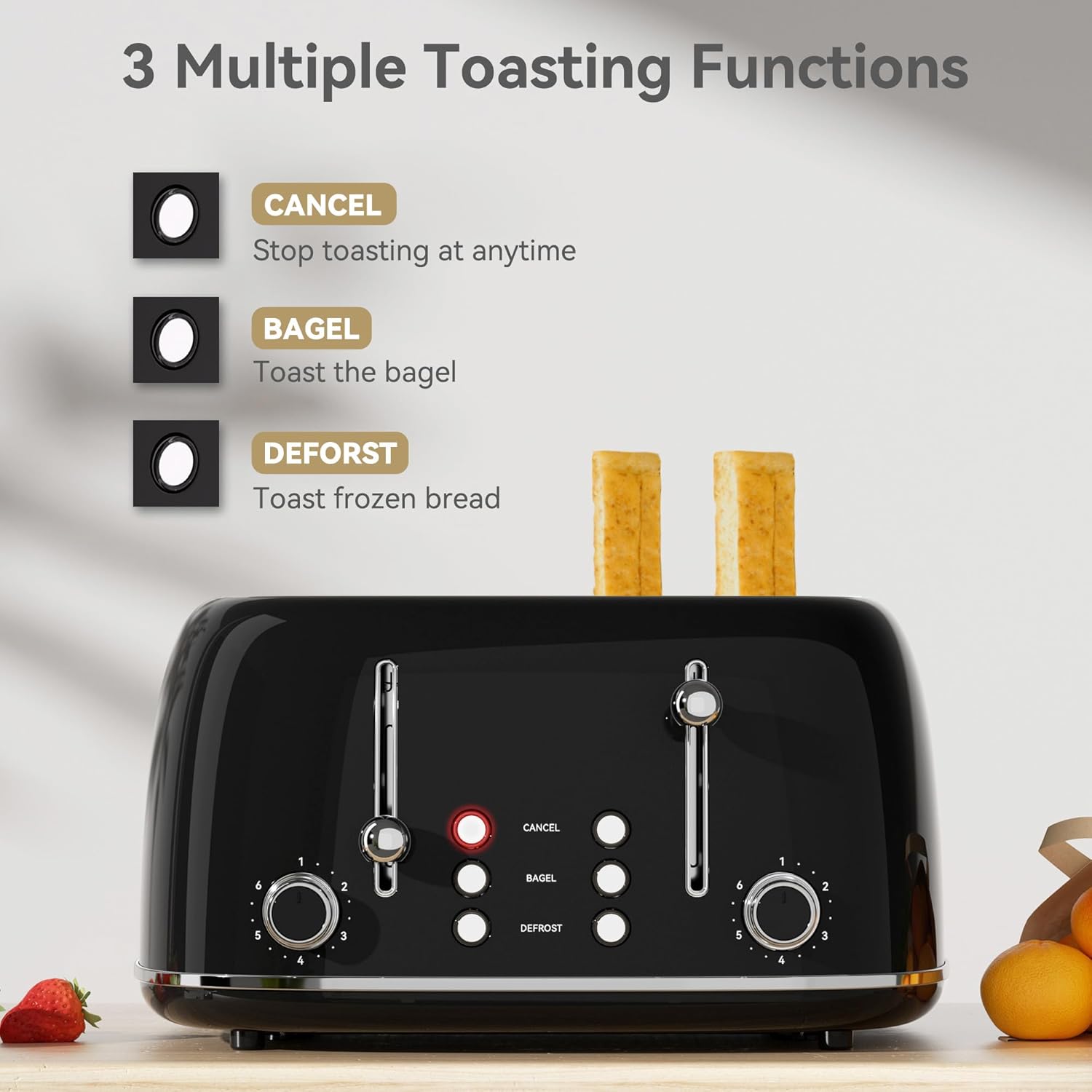 Retro 4-Slice Toaster, 6 Shade - Toaster 4 Slice ulasan dan harga