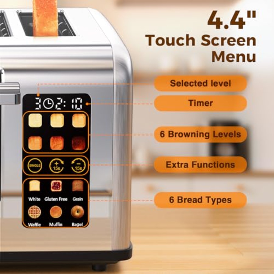 4-Slice Touch Screen Toaster w - Toaster 4 Slice ulasan dan harga