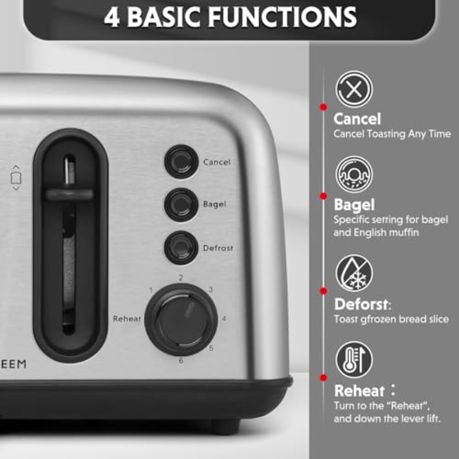 DT440 4-Slice Toaster in Retro - Toaster 4 Slice ulasan dan harga