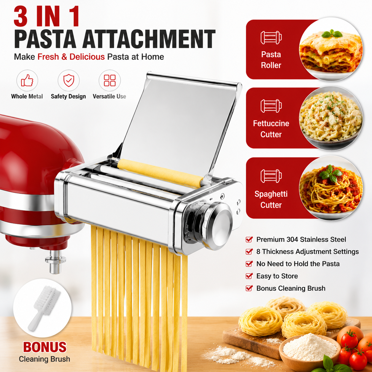 Gvode 3 in 1 Pasta Attachment  - Pasta Machine Electric ulasan dan harga